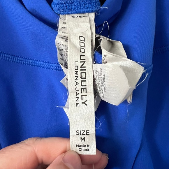 Lorna Jane Force Core Full Length Tights Azure‎ Blue Workout Leggings - Picture 7 of 7